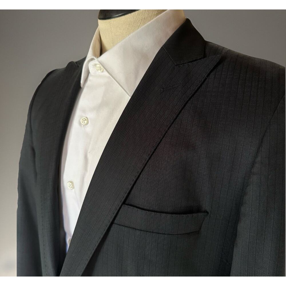 Zara Man Sport Coat 42R Peaked Lapels Poly Blend